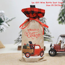 Load image into Gallery viewer, 2022 New Year Gift Xmas Santa Wine Bottle Dust Cover Noel Christmas Decorations for Home Natal Navidad 2021 Dinner Table Decor