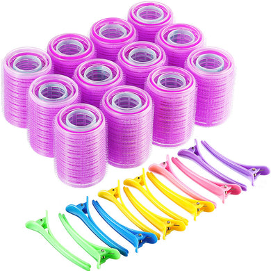 24/36/48 Pcs Self Grip Hair Rollers Curler Set, 3 Sizes Heatless Curls with Hair Clips, Soft Hair Curlers for Hair， Color Random