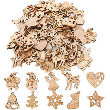 Load image into Gallery viewer, 50pcs DIY Natural Wooden Art Craft Merry Christmas Decorations for Home Hanging Ball Tree Ornaments Xmas Gift