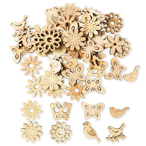 50pcs DIY Natural Wooden Art Craft Merry Christmas Decorations for Home Hanging Ball Tree Ornaments Xmas Gift