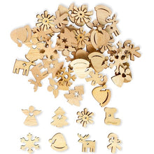 Load image into Gallery viewer, 50pcs DIY Natural Wooden Art Craft Merry Christmas Decorations for Home Hanging Ball Tree Ornaments Xmas Gift