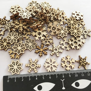 50pcs DIY Natural Wooden Art Craft Merry Christmas Decorations for Home Hanging Ball Tree Ornaments Xmas Gift