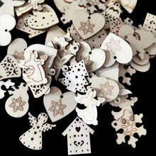Load image into Gallery viewer, 50pcs DIY Natural Wooden Art Craft Merry Christmas Decorations for Home Hanging Ball Tree Ornaments Xmas Gift