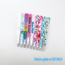 Load image into Gallery viewer, 12 pcs/lot Eyebrow Tweezers Clamp pincet eyelash Stainless Steel Tongs Hair removal factory power Makeup Tools wholesale