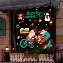 Load image into Gallery viewer, Merry Christmas Window Stickers Christmas Decorations for Home Xmas Wall Stickers Decals Decor Navidad 2022 New Year Stickers