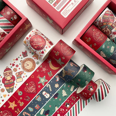 6pcs/set Cute Christmas Day  Washi Tape Box-Packed Scrapbook DIY Masking Tape School Stationery Girlish Heart Journal Supplies
