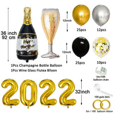 Load image into Gallery viewer, Happy New Year 2022 Foil Balloons 2021 Merry Christmas Eve Party Decorations For Home Ornaments Santa Claus Tree Xmas Snowman