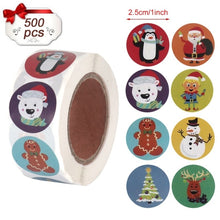 Load image into Gallery viewer, 500pcs Candy Bags Box Sticker Gift Bag Sealing Christmas Sticker Thank You Love Wedding Birthday Cookie Bag Kraft Paper Sticker