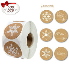 Load image into Gallery viewer, 500pcs Candy Bags Box Sticker Gift Bag Sealing Christmas Sticker Thank You Love Wedding Birthday Cookie Bag Kraft Paper Sticker