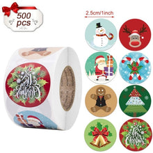 Load image into Gallery viewer, 500pcs Candy Bags Box Sticker Gift Bag Sealing Christmas Sticker Thank You Love Wedding Birthday Cookie Bag Kraft Paper Sticker
