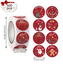 Load image into Gallery viewer, 500pcs Candy Bags Box Sticker Gift Bag Sealing Christmas Sticker Thank You Love Wedding Birthday Cookie Bag Kraft Paper Sticker