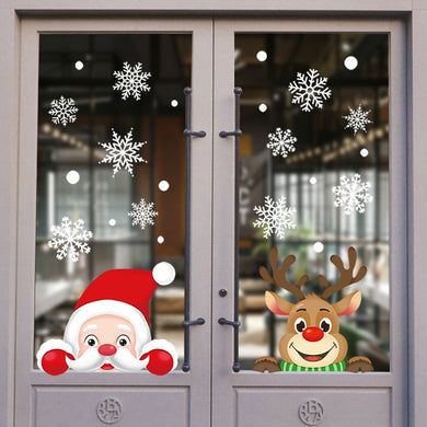 Christmas Santa Claus Window Stickers Wall Ornaments Christmas Pendant Merry Christmas For Home Decor Happy New Year 2021 Noel