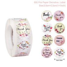 Load image into Gallery viewer, 500pcs Candy Bags Box Sticker Gift Bag Sealing Christmas Sticker Thank You Love Wedding Birthday Cookie Bag Kraft Paper Sticker