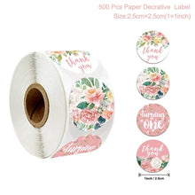 Load image into Gallery viewer, 500pcs Candy Bags Box Sticker Gift Bag Sealing Christmas Sticker Thank You Love Wedding Birthday Cookie Bag Kraft Paper Sticker