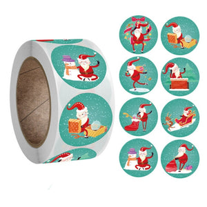 500pcs Kraft Paper Round Labels Christmas Gift Sticker Xmas Tree Candy Box New Year Packaging Bag Christmas Decorations for Home