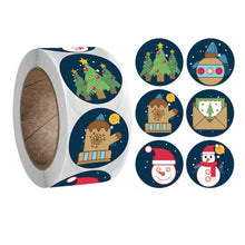 Load image into Gallery viewer, 500pcs Kraft Paper Round Labels Christmas Gift Sticker Xmas Tree Candy Box New Year Packaging Bag Christmas Decorations for Home