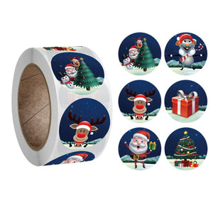 500pcs Kraft Paper Round Labels Christmas Gift Sticker Xmas Tree Candy Box New Year Packaging Bag Christmas Decorations for Home