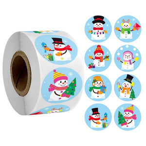 500pcs Kraft Paper Round Labels Christmas Gift Sticker Xmas Tree Candy Box New Year Packaging Bag Christmas Decorations for Home