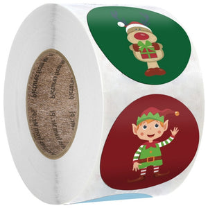 500pcs Kraft Paper Round Labels Christmas Gift Sticker Xmas Tree Candy Box New Year Packaging Bag Christmas Decorations for Home