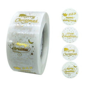 500pcs Kraft Paper Round Labels Christmas Gift Sticker Xmas Tree Candy Box New Year Packaging Bag Christmas Decorations for Home