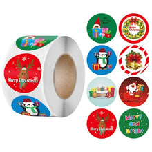 Load image into Gallery viewer, 500pcs Kraft Paper Round Labels Christmas Gift Sticker Xmas Tree Candy Box New Year Packaging Bag Christmas Decorations for Home