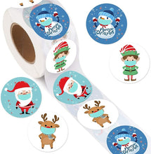 Load image into Gallery viewer, 500pcs Kraft Paper Round Labels Christmas Gift Sticker Xmas Tree Candy Box New Year Packaging Bag Christmas Decorations for Home