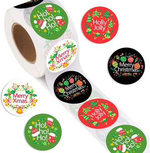 500pcs Kraft Paper Round Labels Christmas Gift Sticker Xmas Tree Candy Box New Year Packaging Bag Christmas Decorations for Home