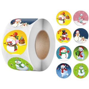 500pcs Kraft Paper Round Labels Christmas Gift Sticker Xmas Tree Candy Box New Year Packaging Bag Christmas Decorations for Home