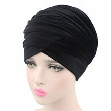 Load image into Gallery viewer, (Wesana) Winter Warm Velvet Turban Caps for Women Long Tail Female Head wraps Muslim Scarf Hijab