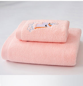 1/2/3PCS Towel Set Cotton Unicorn Towel Bath Towel Cute Cartoon Thickened Face Shower Towel Set Soft Blue Pink 70x140cm