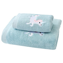 Load image into Gallery viewer, 1/2/3PCS Towel Set Cotton Unicorn Towel Bath Towel Cute Cartoon Thickened Face Shower Towel Set Soft Blue Pink 70x140cm