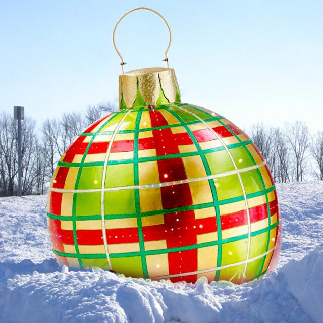60cm Christmas Balls Christmas Tree Decorations Outdoor Atmosphere PVC Inflatable Toys For Home Christmas Gift Ball Xmas