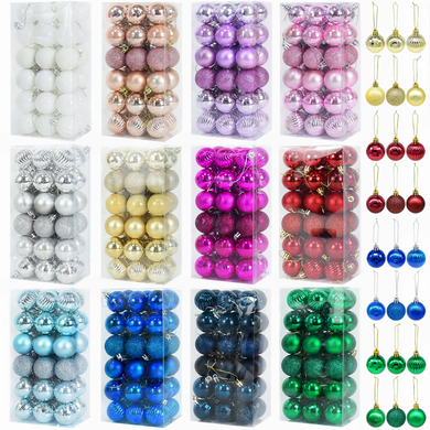 36pcs/set Christmas Balls Xmas Tree Ornament Glitter Bauble Ball Christmas Navidad New Year Home Hanging Tree Pendant Decoration