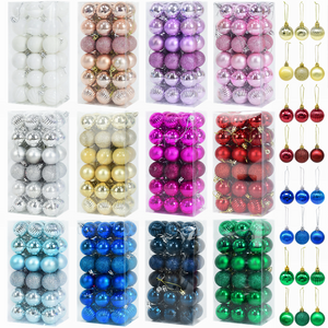 36pcs/set Christmas Balls Xmas Tree Ornament Glitter Bauble Ball Christmas Navidad New Year Home Hanging Tree Pendant Decoration