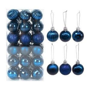 36pcs/set Christmas Balls Xmas Tree Ornament Glitter Bauble Ball Christmas Navidad New Year Home Hanging Tree Pendant Decoration