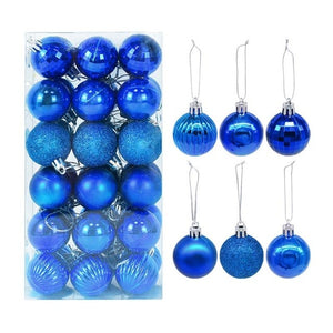 36pcs/set Christmas Balls Xmas Tree Ornament Glitter Bauble Ball Christmas Navidad New Year Home Hanging Tree Pendant Decoration