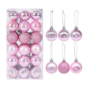 36pcs/set Christmas Balls Xmas Tree Ornament Glitter Bauble Ball Christmas Navidad New Year Home Hanging Tree Pendant Decoration