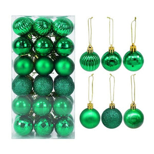36pcs/set Christmas Balls Xmas Tree Ornament Glitter Bauble Ball Christmas Navidad New Year Home Hanging Tree Pendant Decoration