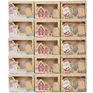 15Pcs DIY Christmas Gift Box with Greeting Card Santa Snowman  Paper Box for New Year Gift Packaging Navidad 2022 Decorations
