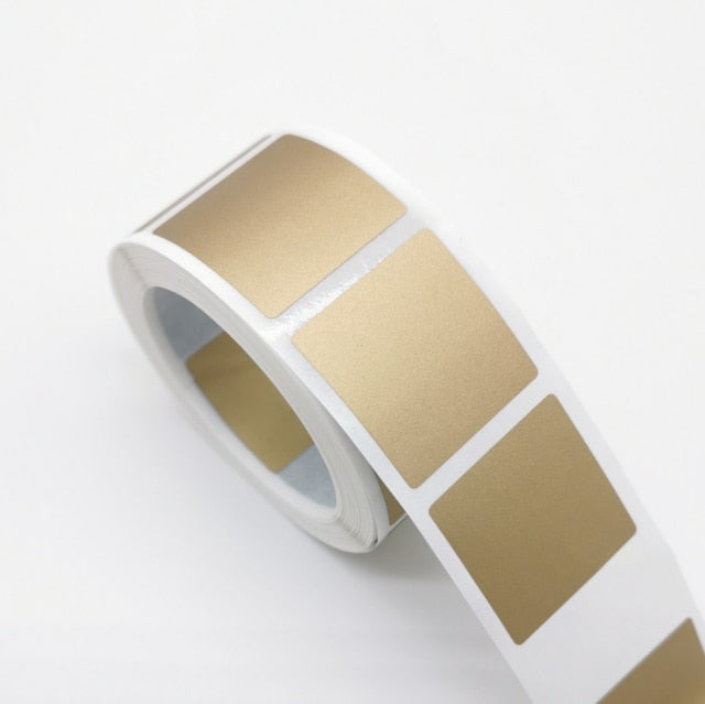 500Pcs Scratch Off Stickers Square 25*25mm  Gold silver party activity game stationery sticker Adhesive label  Wedding card