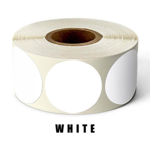 500 Pcs/Roll Chroma Label Permanent Color-Code Dot Stickers 1 Inch Red Green White Yellow Blue Pink Black Stationery Stickers