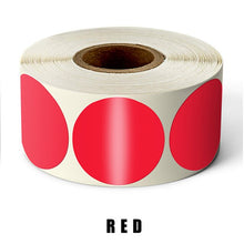 Load image into Gallery viewer, 500 Pcs/Roll Chroma Label Permanent Color-Code Dot Stickers 1 Inch Red Green White Yellow Blue Pink Black Stationery Stickers