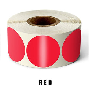 500 Pcs/Roll Chroma Label Permanent Color-Code Dot Stickers 1 Inch Red Green White Yellow Blue Pink Black Stationery Stickers