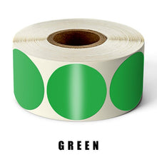 Load image into Gallery viewer, 500 Pcs/Roll Chroma Label Permanent Color-Code Dot Stickers 1 Inch Red Green White Yellow Blue Pink Black Stationery Stickers