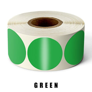 500 Pcs/Roll Chroma Label Permanent Color-Code Dot Stickers 1 Inch Red Green White Yellow Blue Pink Black Stationery Stickers