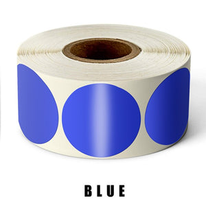 500 Pcs/Roll Chroma Label Permanent Color-Code Dot Stickers 1 Inch Red Green White Yellow Blue Pink Black Stationery Stickers