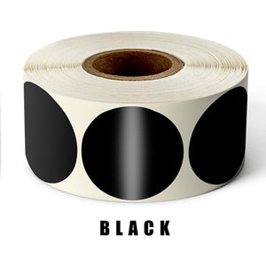 500 Pcs/Roll Chroma Label Permanent Color-Code Dot Stickers 1 Inch Red Green White Yellow Blue Pink Black Stationery Stickers