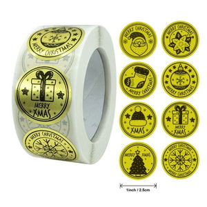 500Pcs 1inch Christmas Seal Labels Stickers for DIY Gift Baking Package Stationery Stickers Merry Christmas Sticker Xmas Navidad