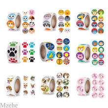 Load image into Gallery viewer, 50-500pcs 1inch Round Cartoon Toys Animal stickers for kids Teacher Reward Encourage Sticker Office Stationery for children