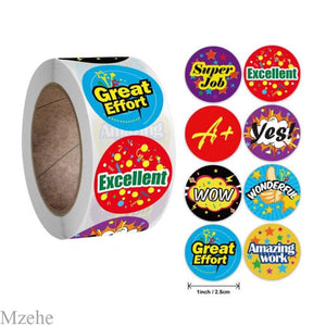 50-500pcs 1inch Round Cartoon Toys Animal stickers for kids Teacher Reward Encourage Sticker Office Stationery for children
